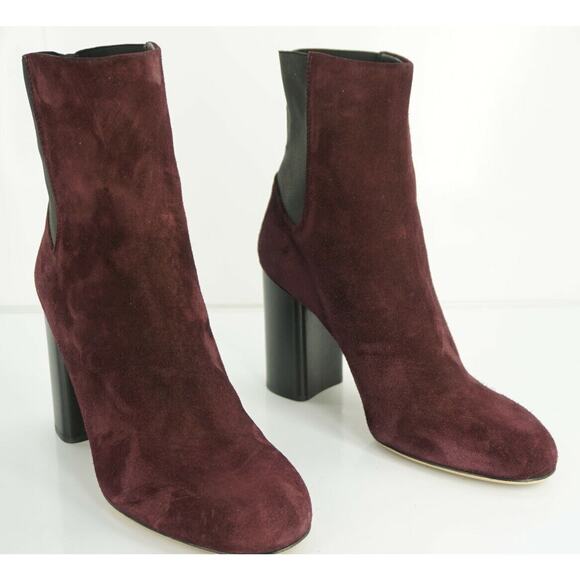 Rag & Bone Agnes Wine Suede Leather Heels Ankle Boots  Stretch  Chelsea - Picture 5 of 11
